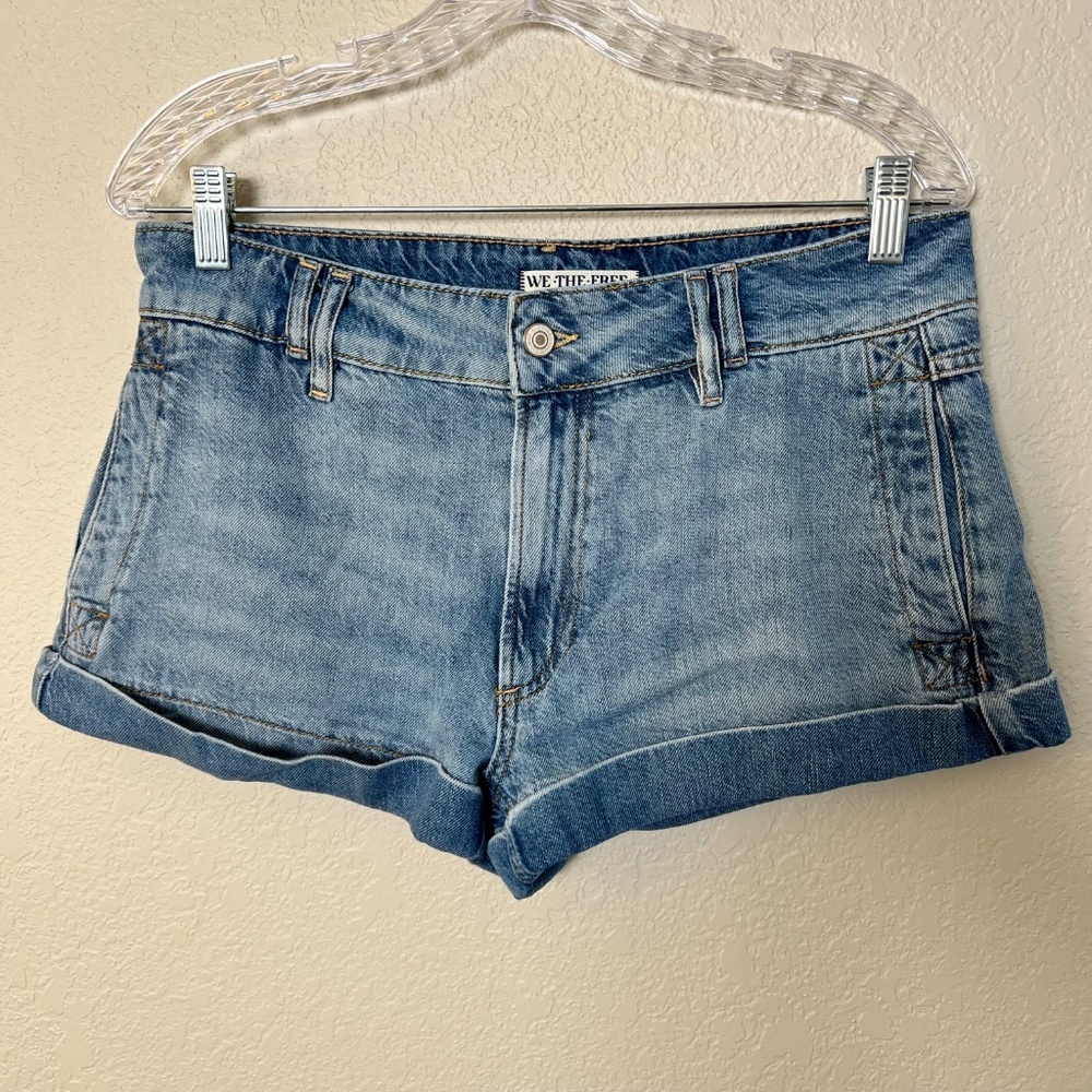 WE THE FREE LION HEART DENIM SHORTS LINEN DENIM BLEND - Picture 5 of 14